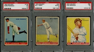 1933 Goudey Collection of 41 Cards with Five PSA Graded 